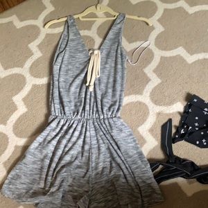 gray tie romper